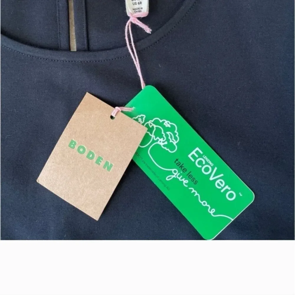 Boden Womens little black dress style Violet Ponte Shift size 6 ladies sleeves - Picture 14 of 16